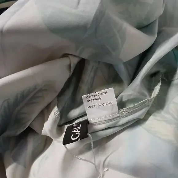 Loragal Women's Dress Size 3XL Beige Tropical Print Maxi Spring Summer Vacation - Picture 14 of 14